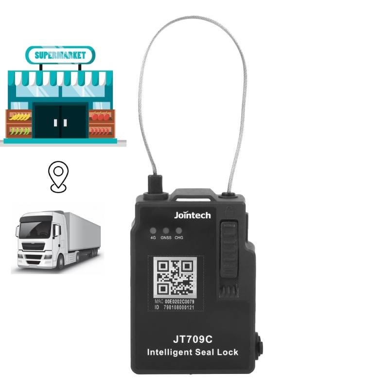 4G Cargo Container Lock Tracking Theft Alarm Supermarket Transportation City Distribution